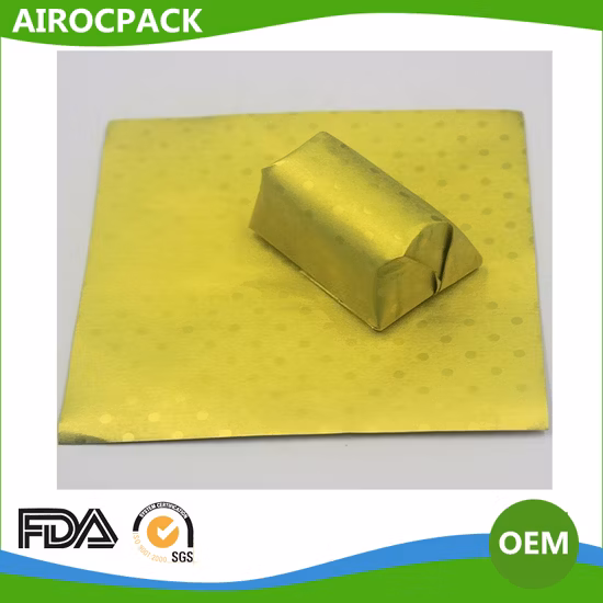 Papel laminado de cera de papel de aluminio para envolver chocolate de alta calidad