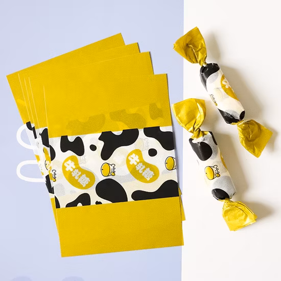 Papel de regalo impreso encantador de la cera a prueba de grasa dulce del chocolate del caramelo del turrón