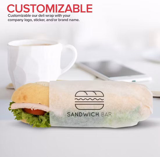 Stock Your Home 12 x 12 envoltorios a prueba de grasa Deli (paquete de 500) – Hojas de papel de cera natural precortadas – Forros reciclables para cestas de alimentos – Papeles Deli blancos para.